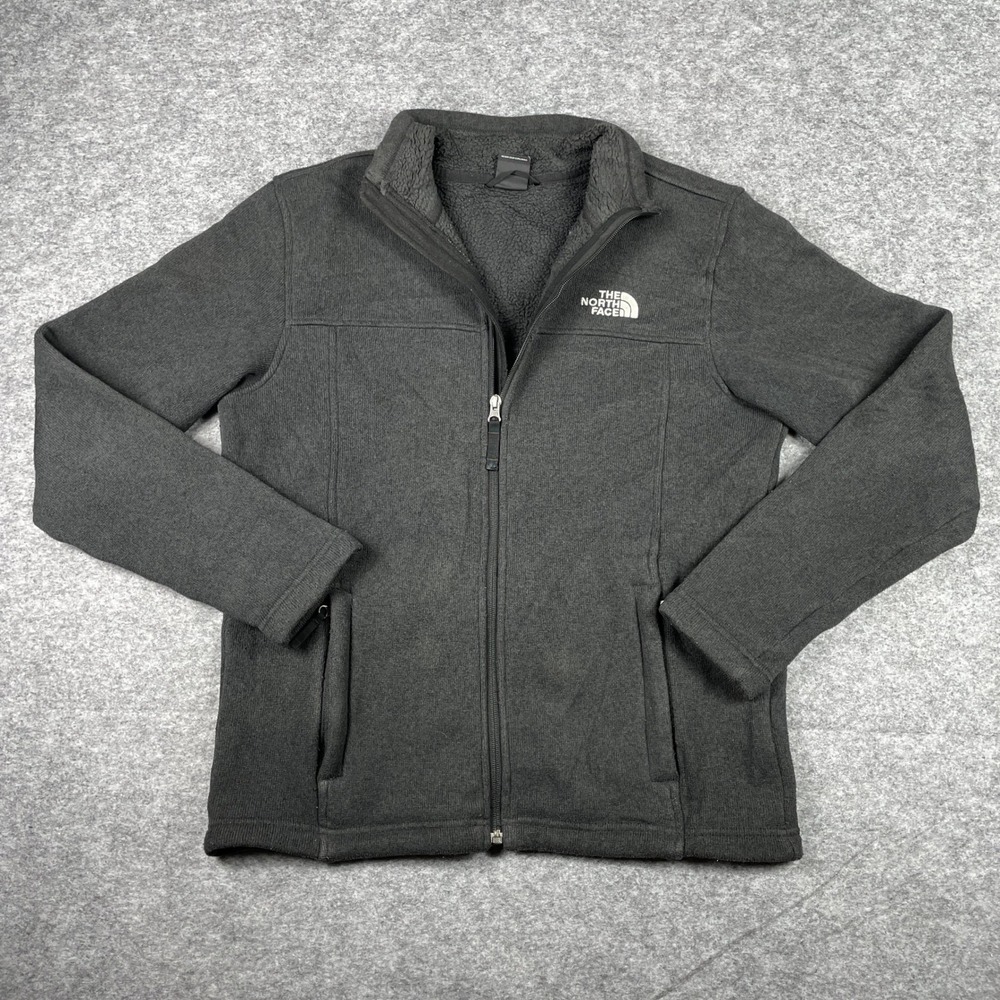 The North Face Jacket Mens M Dark Grey Gordon Lyons Full Zip Fleece Sweater Knit